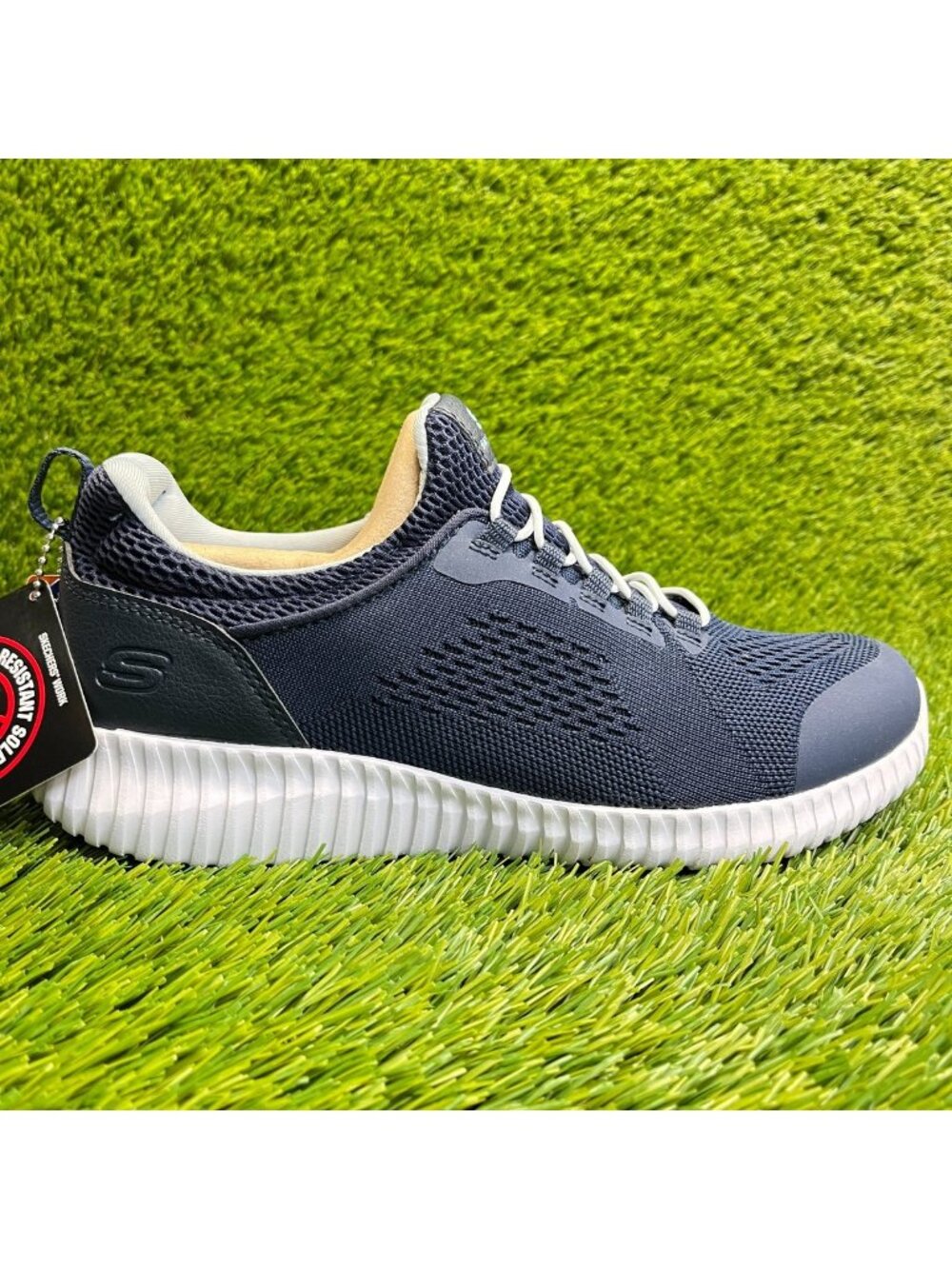 Skechers Cessnock Carrboro Womens Size 9D Blue Slip Resistant Work Shoes Sneaker